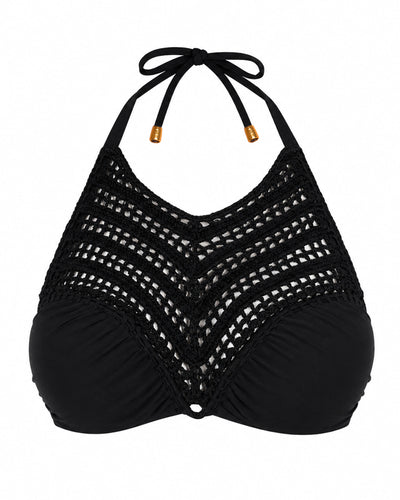 Outline image of Crochet Bikini Top - Black