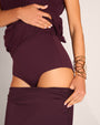 Draped Bombshell Column Maxi Dress - Garnet