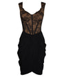 Front outline image of Tulip Mini Balconette Dress - Black