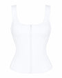 Outline image of Corsety Scoop Neck Tank - Rib White front view