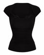 Outline image of Shapey Ruched Short Sleeve Top - Black