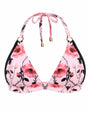 Outline image of Triangle Bikini Top - Rose Thistle/Black