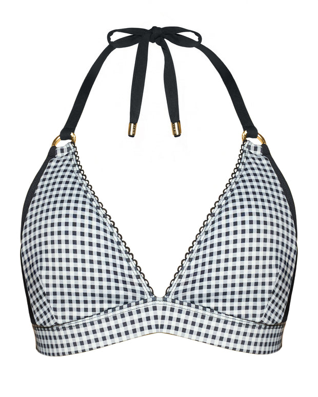 Outline image of Triangle Bikini Top - Gingham