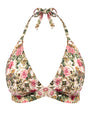 Outline image of Triangle Bikini Top - Pink Rose Leopard