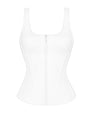 Outline image of Corsety Scoop Neck Tank - Rib White front view