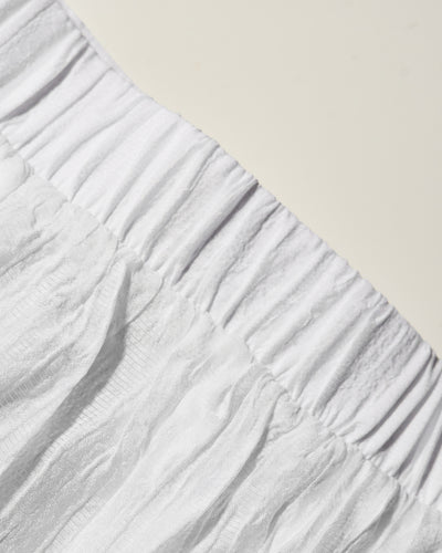 Close up shot of textured fabric of Flowy Pant - Gauze White